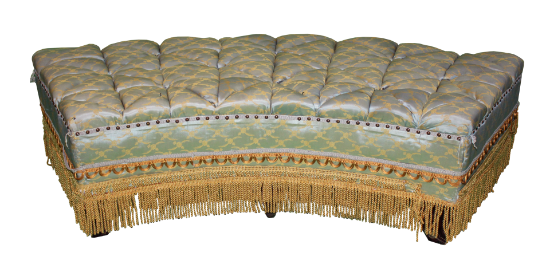 Picture of Gold Fringe Curved Bench